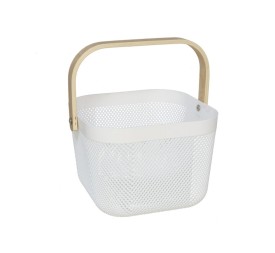 CESTA MULTIUSO CON ASA 21X21X18CM BLANCO