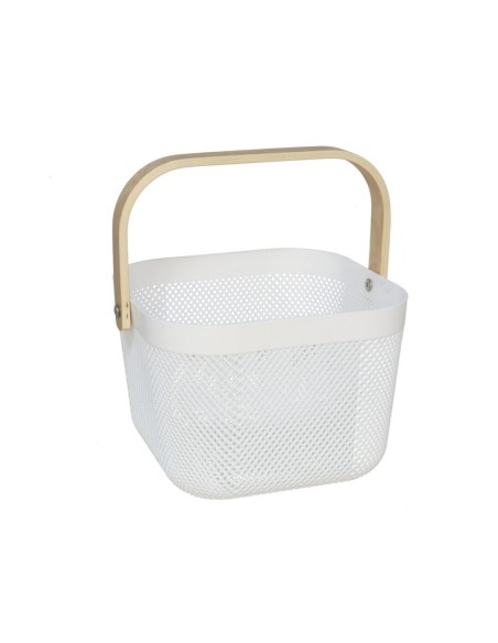 CESTA MULTIUSO CON ASA 21X21X18CM BLANCO
