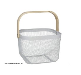 CESTA MULTIUSO CON ASA 25X24,2X18,5CM BLANCO