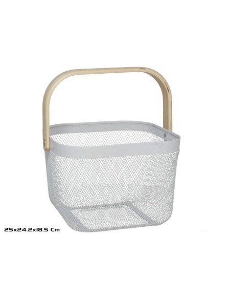 CESTA MULTIUSO CON ASA 25X24,2X18,5CM BLANCO