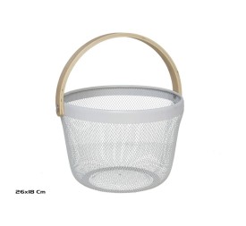 CESTA RED. MULTIUSO CON ASA 26X18CM BLANCO