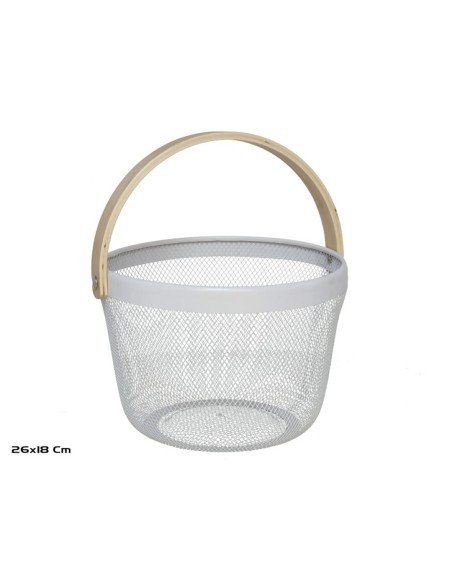 CESTA RED. MULTIUSO CON ASA 26X18CM BLANCO