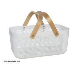 CESTA RECT. MULTIUSO CON ASAS 40X24,5X19CM BLANCO