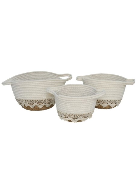 SET 3 CESTAS CON ASAS ZENETA 28X28X19CM