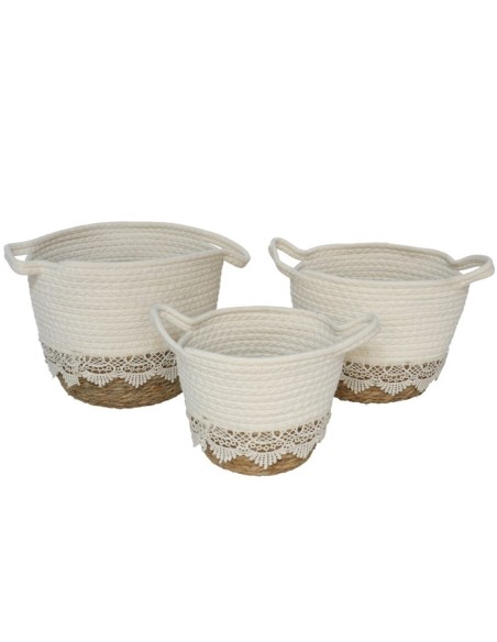 SET 3 CESTAS CON ASAS ZENETA 26X26X23CM