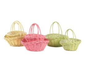 JUEGO 2 CESTAS COLOR PASTEL P.22X18 H10/20 GR.28X22 H12/25