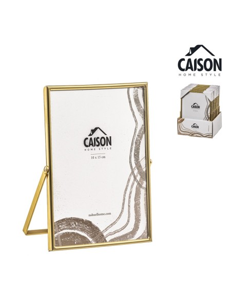 PORTAFOTOS METAL DORADO 10x15 cm