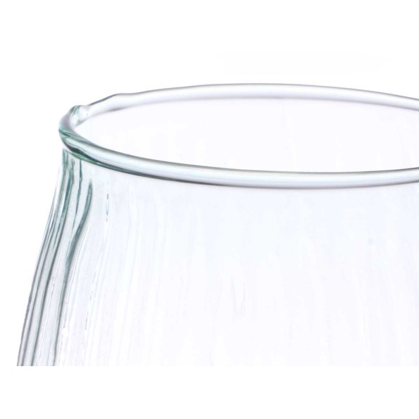 JARRON VIDRIO RECICLADO RAYADO 19,5 CM