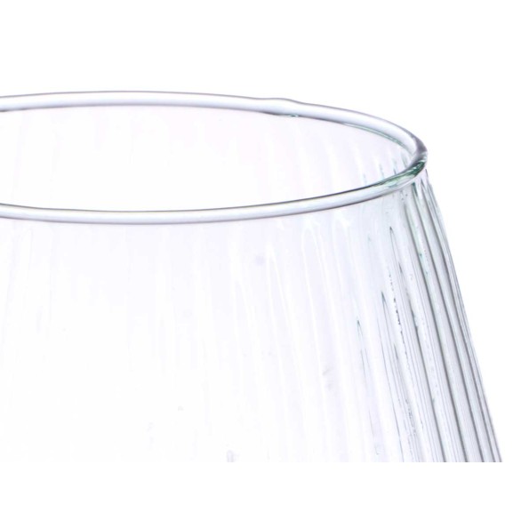 JARRON VIDRIO RECICLADO RAYADO 25 CM