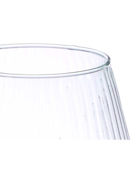 JARRON VIDRIO RECICLADO RAYADO 25 CM