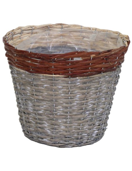 MACETERO MIMBRE DOS COLORES  D42H33