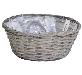 CESTO MIMBRE PLASTICO INTERIOR GRIS D24H10