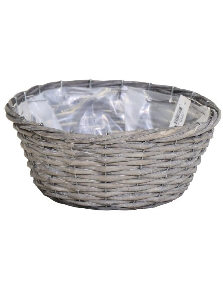 CESTO MIMBRE PLASTICO INTERIOR GRIS D24H10