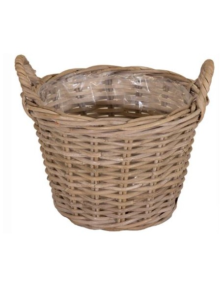 CESTO ALTO MIMBRE NATURAL CON FORRO D35H25