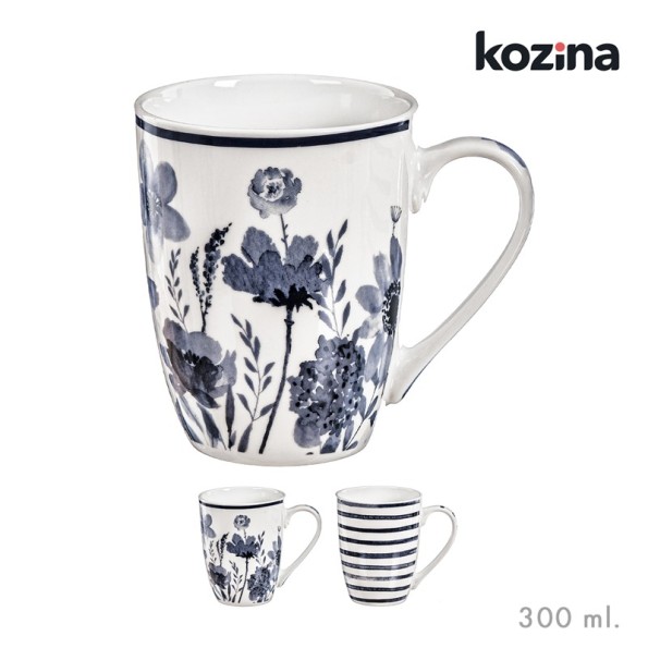 MUG 350 ml FLOR  AZUL SURT/2