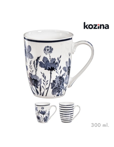 MUG 350 ml FLOR  AZUL SURT/2
