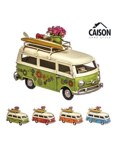 FURGONETA HIPPIE DECORADA METAL 16,5 cm SURT/4