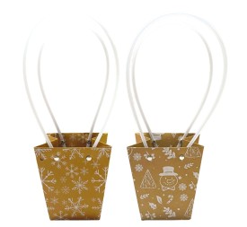 BOLSA REGALO AMARILLA MOTIVOS NAVIDEÑOS 2 SURT 13X13 H15