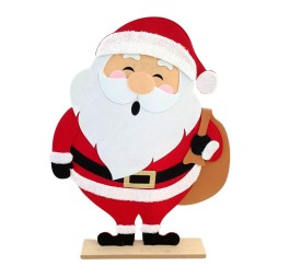 PAPÁ NOEL FIELTRO SOBRE BASE DE MADERA 38x6,5 H 50
