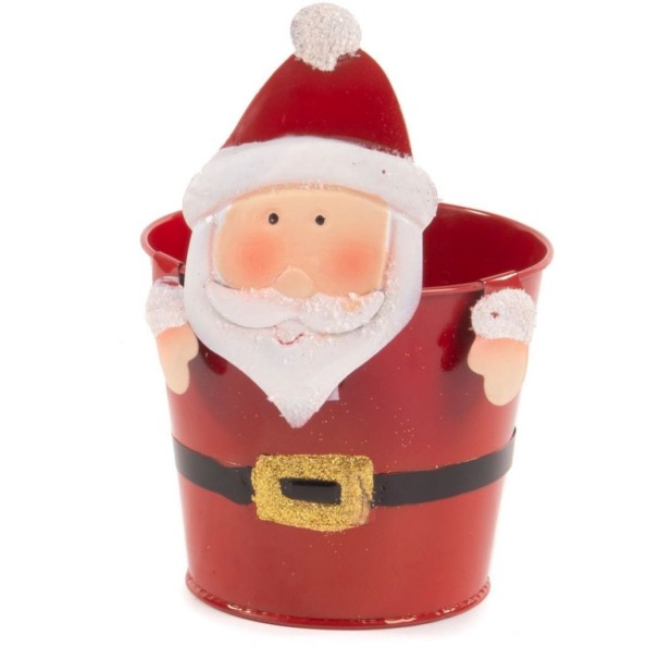 CUBO DE METAL PAPÁ NOEL D.14,5 H19,5