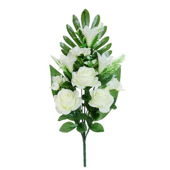 CONJUNTO ROSAS-LIRIO X9-53 CM (BLANCO)