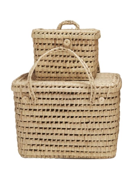 JUEGO 2 MALETAS PALMA ARTESANAL 35*25*25