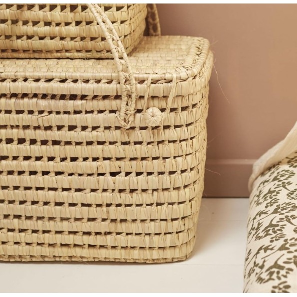 JUEGO 2 MALETAS PALMA ARTESANAL 35*25*25