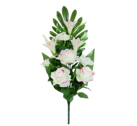 CONJUNTO ROSAS-LIRIO X 9-53 CM (CREMA)