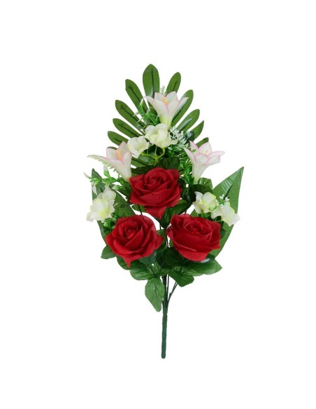 CONJUNTO ROSAS-LIRIO X 9-53 CM (ROJO)