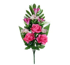 CONJUNTO ROSAS-LIRIO X 9-53 CM (FUCSIA)