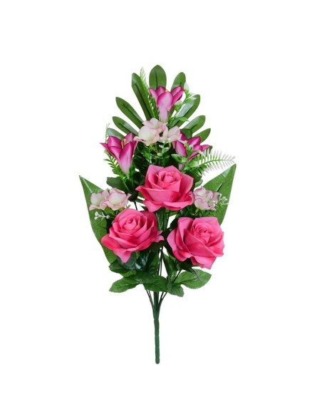 CONJUNTO ROSAS-LIRIO X 9-53 CM (FUCSIA)