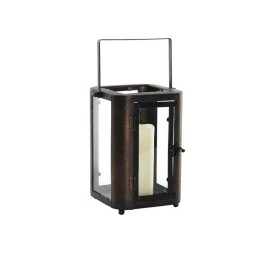 PORTAVELA METAL CRISTAL 18,5X18,5X31 GRIS OSCURO