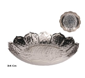 BANDEJA METAL 34X34X6CM NIQUEL