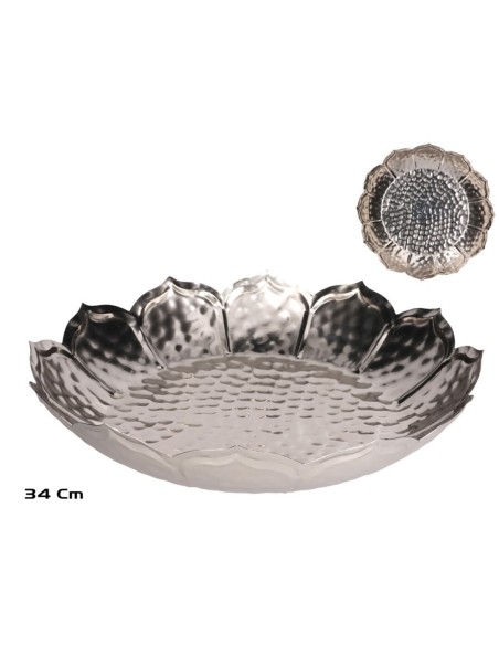 BANDEJA METAL 34X34X6CM NIQUEL