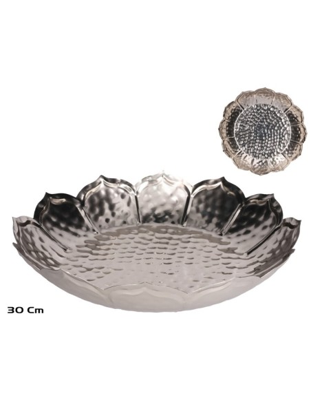 BANDEJA METAL 30X30X5CM NIQUEL