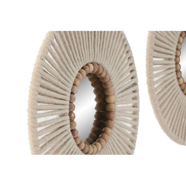 ESPEJO SET 3 ALGODON CRISTAL 21X1X21 BLANCO