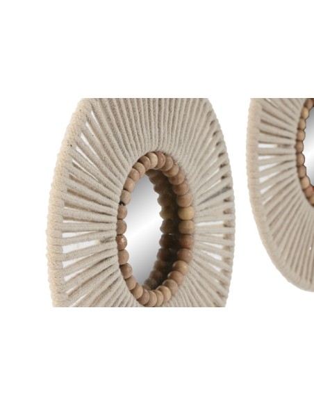 ESPEJO SET 3 ALGODON CRISTAL 21X1X21 BLANCO