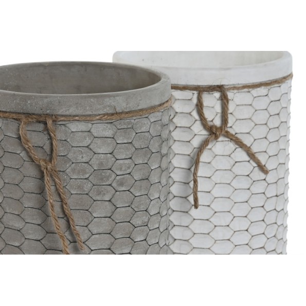 MACETERO SET 2 CEMENTO 17X17X21 PANEL ABEJA 2 SURT