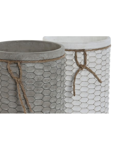 MACETERO SET 2 CEMENTO 17X17X21 PANEL ABEJA 2 SURT