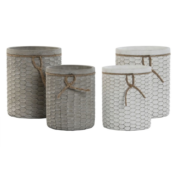 MACETERO SET 2 CEMENTO 17X17X21 PANEL ABEJA 2 SURT