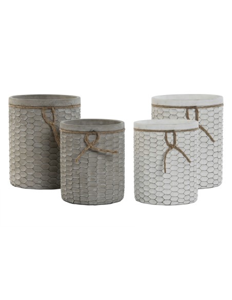 MACETERO SET 2 CEMENTO 17X17X21 PANEL ABEJA 2 SURT