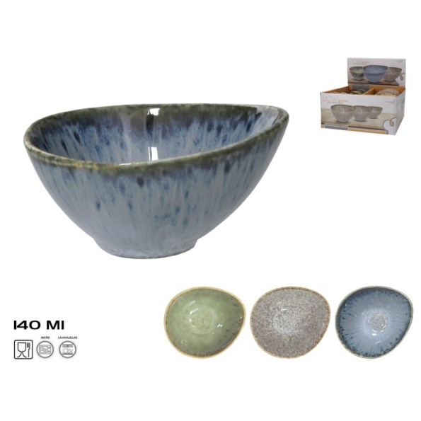 BOWL APERITIVO PORCEL 10,5X9X5,5CM LUCENA 3 SURT.