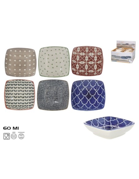 BOWL APERITIVO PORCEL 9X9X2,5CM GANDIA 6 SURT.