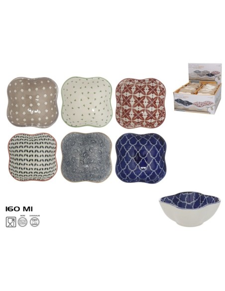 BOWL APERITIVO PORCEL 9X9X4CM GANDIA 6 SURT.