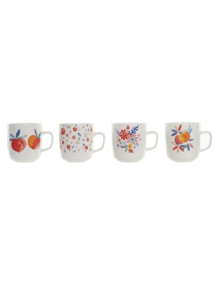 MUG PORCELANA 12X8,5X10 380ML, MELOCOTONES 4 SURT.