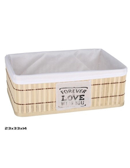 CESTA BAMBU RECTANGULAR CALI 33X23X14CM