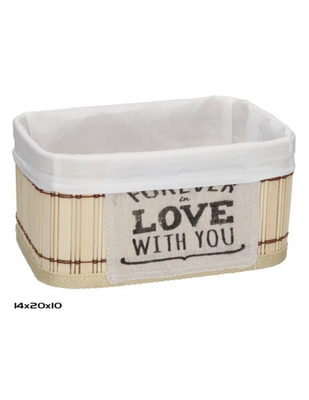 CESTA BAMBU RECTANGULAR CALI 20X14X10CM