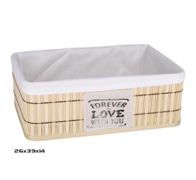 CESTA BAMBU RECTANGULAR CALI 39X26X14CM