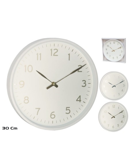 RELOJ DE PARED MARIO 30CM BLANCO