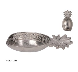 BANDEJA DECORATIVA PIÑA 14X7X2CM NIQUEL